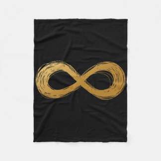 Golden Infinity Neurodiversity Symbol - Autism Awa Fleece Blanket