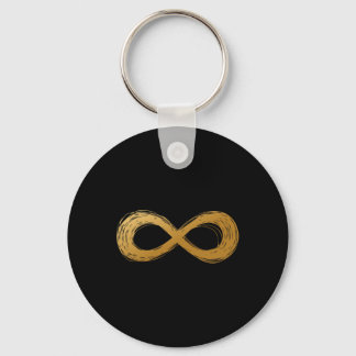 Golden Infinity Neurodiversity Symbol - Autism Awa Key Ring