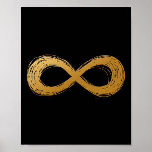Golden Infinity Neurodiversity Symbol - Autism Awa Poster