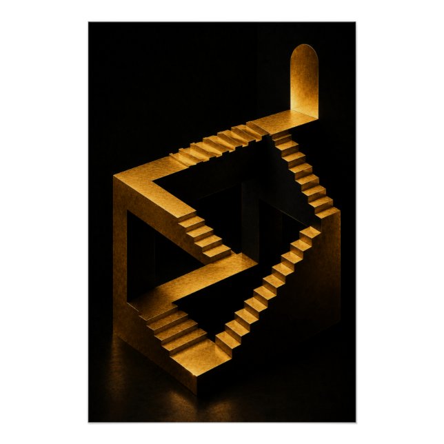Golden Infinity Staircase Poster (Front)