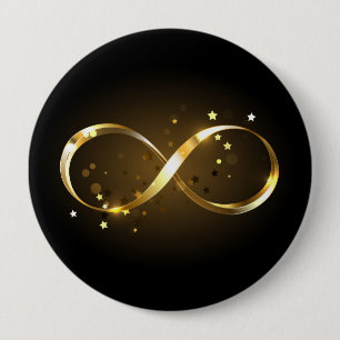 Golden Infinity Symbol 10 Cm Round Badge
