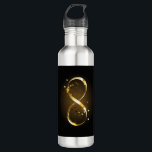Golden Infinity Symbol 710 Ml Water Bottle<br><div class="desc">Gold,  jewellery infinity symbol with gold stars on a black background. Design with gold  star.</div>