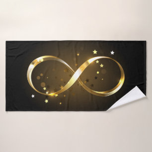 Golden Infinity Symbol Bath Towel