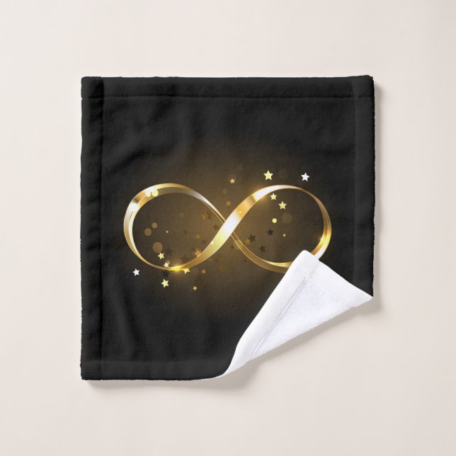 Golden Infinity Symbol Bath Towel Set (Wash Cloth)