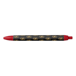 Golden Infinity Symbol Black Ink Pen