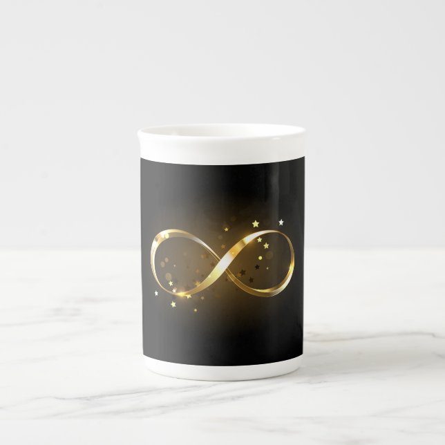 Golden Infinity Symbol Bone China Mug (Front)