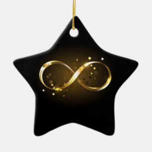 Golden Infinity Symbol Ceramic Ornament