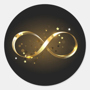 Golden Infinity Symbol Classic Round Sticker
