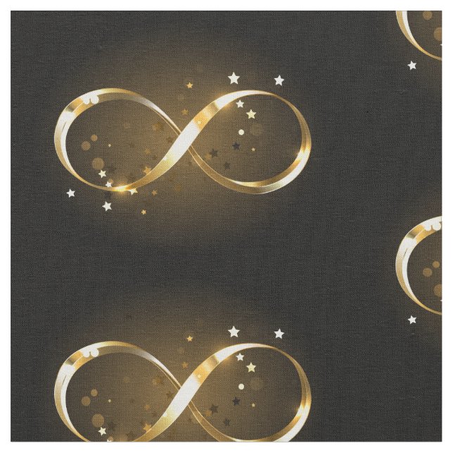 Golden Infinity Symbol Fabric (Close Up)