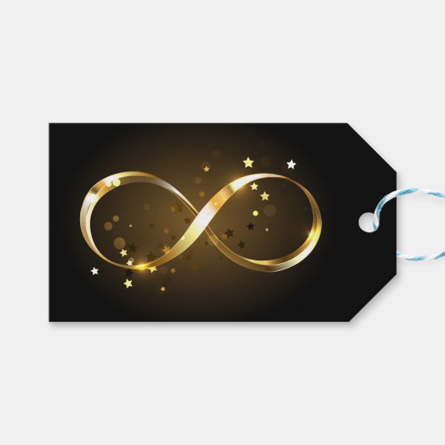 Golden Infinity Symbol Gift Tags (Front (Horizontal))