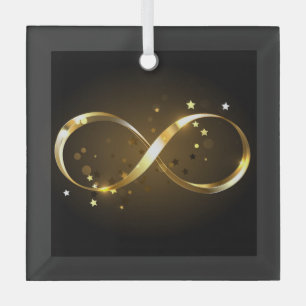 Golden Infinity Symbol Glass Tree Decoration