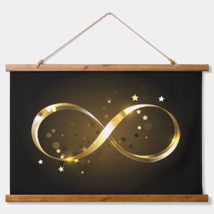 Golden Infinity Symbol Hanging Tapestry