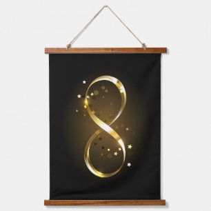Golden Infinity Symbol Hanging Tapestry