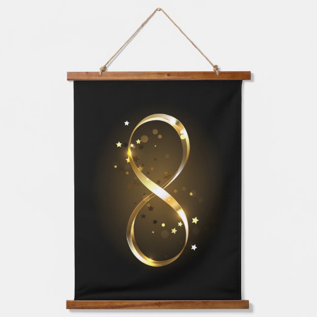 Golden Infinity Symbol Hanging Tapestry (Front)