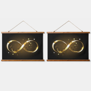 Golden Infinity Symbol Hanging Tapestry