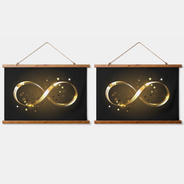 Golden Infinity Symbol Hanging Tapestry (Double)