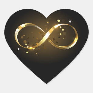 Golden Infinity Symbol Heart Sticker