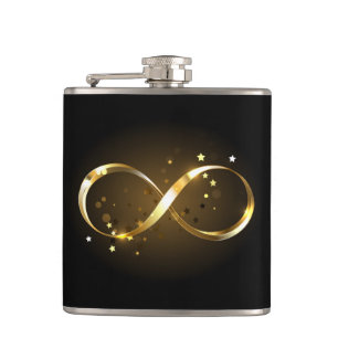 Golden Infinity Symbol Hip Flask