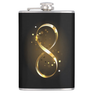 Golden Infinity Symbol Hip Flask
