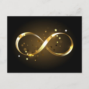 Golden Infinity Symbol Invitation Postcard