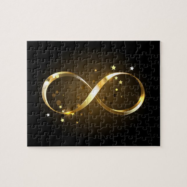Golden Infinity Symbol Jigsaw Puzzle (Horizontal)