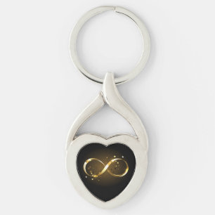 Golden Infinity Symbol Key Ring
