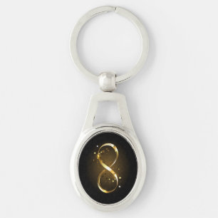 Golden Infinity Symbol Key Ring