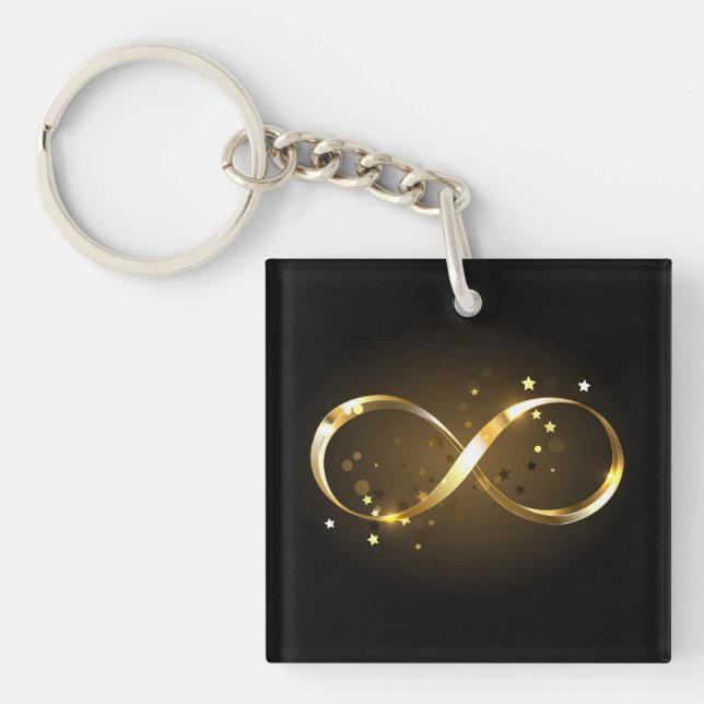 Golden Infinity Symbol Key Ring (Front)