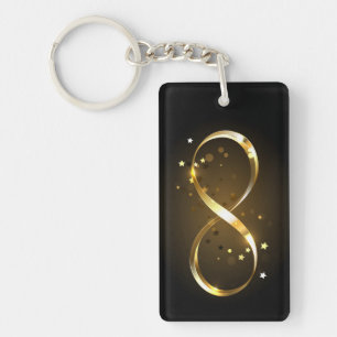 Golden Infinity Symbol Key Ring