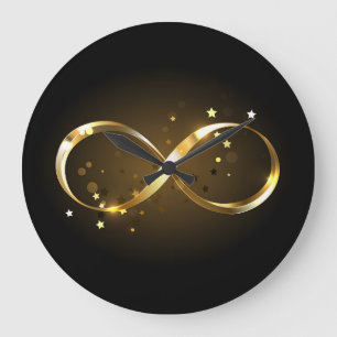 Golden Infinity Symbol Large Clock