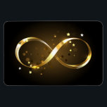 Golden Infinity Symbol Magnet<br><div class="desc">Gold,  jewellery infinity symbol with gold stars on a black background. Design with gold  star.</div>