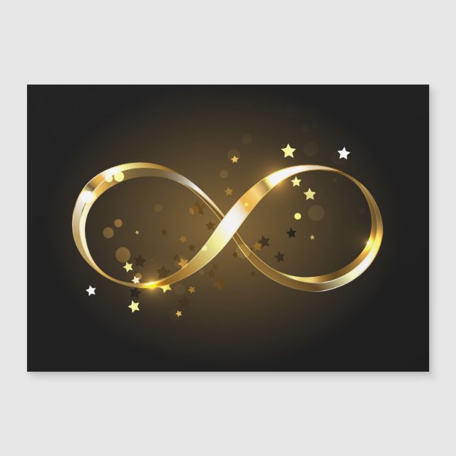 Golden Infinity Symbol Magnetic Invitation (Front)
