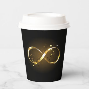 Golden Infinity Symbol Paper Cups