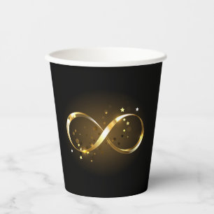 Golden Infinity Symbol Paper Cups