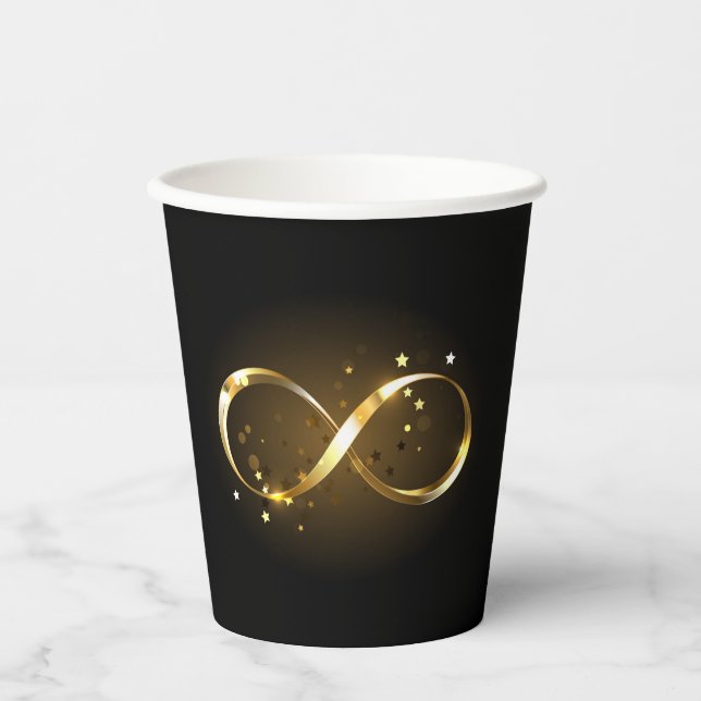 Golden Infinity Symbol Paper Cups (Front)