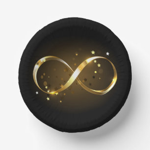 Golden Infinity Symbol Paper Plate