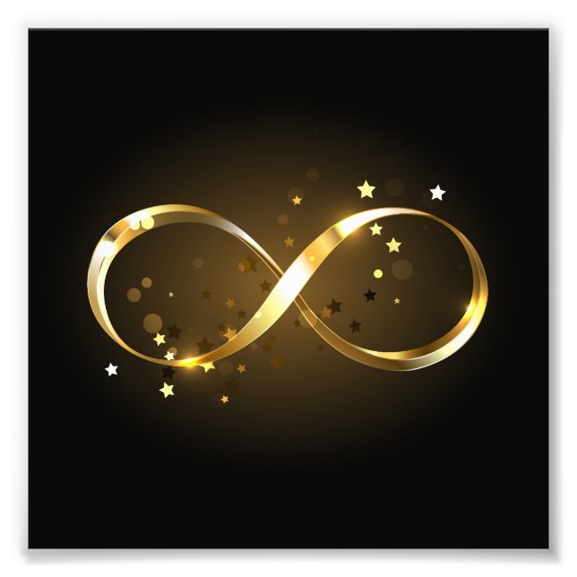 Golden Infinity Symbol Photo Print (Front)