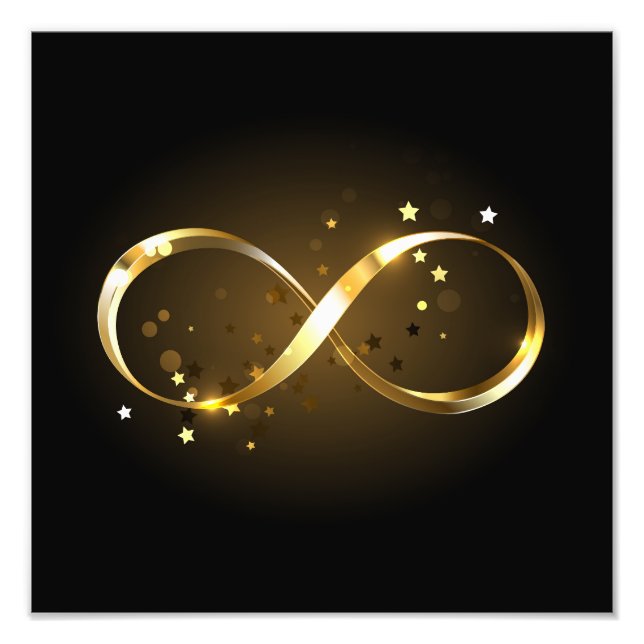 Golden Infinity Symbol Photo Print (Front)