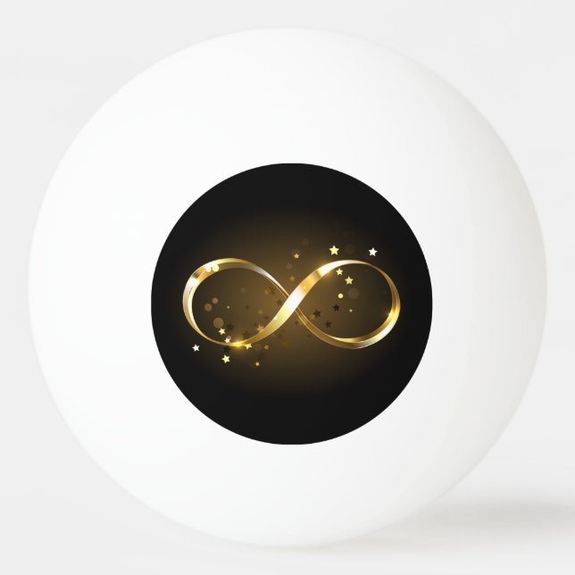 Golden Infinity Symbol Ping Pong Ball (Front)