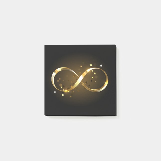 Golden Infinity Symbol Post-it Notes (Front)