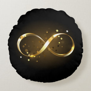 Golden Infinity Symbol Round Cushion