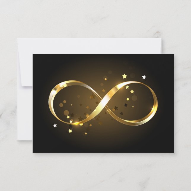 Golden Infinity Symbol RSVP Card (Front)