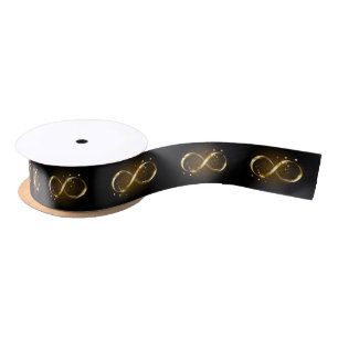 Golden Infinity Symbol Satin Ribbon