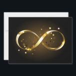 Golden Infinity Symbol Save The Date<br><div class="desc">Gold,  jewellery infinity symbol with gold stars on a black background. Design with gold  star.</div>