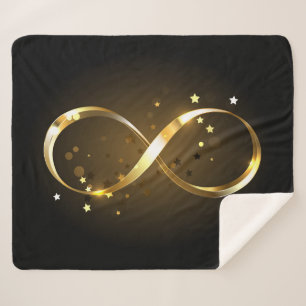 Golden Infinity Symbol Sherpa Blanket