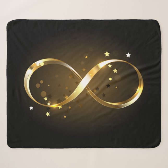 Golden Infinity Symbol Sherpa Blanket (Front (Horizontal))