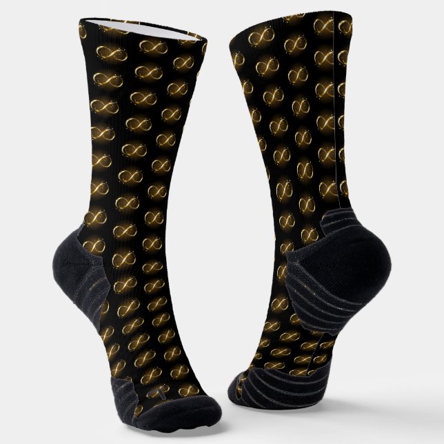 Golden Infinity Symbol Socks (Angled)