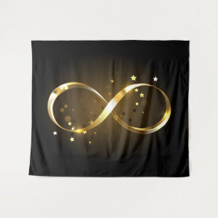 Golden Infinity Symbol Tapestry