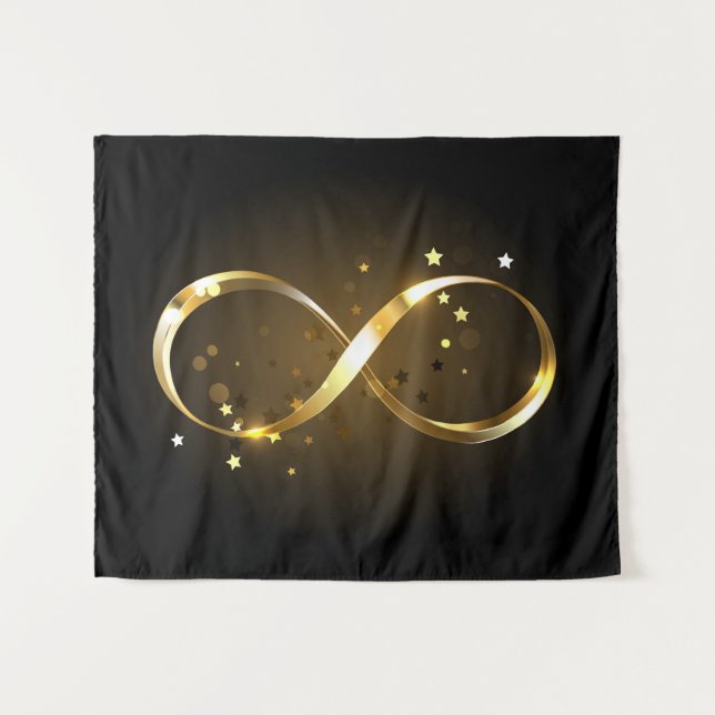 Golden Infinity Symbol Tapestry (Front (Horizontal))