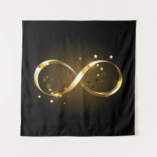 Golden Infinity Symbol Tapestry (Front)